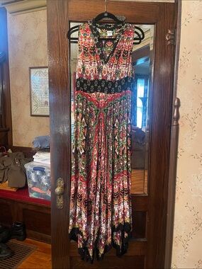 Bila Multicolor Floral & Geometric V-Neck Maxi Dress